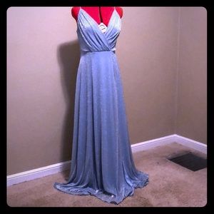 Aquamarine blue evening gown